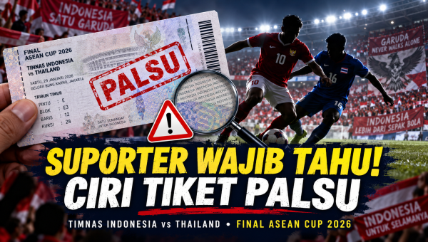 Suporter Wajib Tahu! Ini Ciri Tiket Palsu Timnas Indonesia vs Thailand di Final FIFA ASEAN Cup 2026