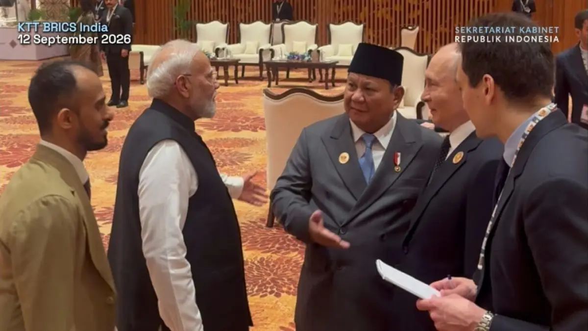 Prabowo Berbincang Hangat dengan Modi, Putin, dan Xi Jinping Jelang KTT BRICS di India